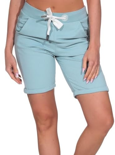 Elbsand Damen Sweat-Shorts Bermuda ESBrinjana Kurze Sweathose 70223 00 Blue Shadow (754) XXL