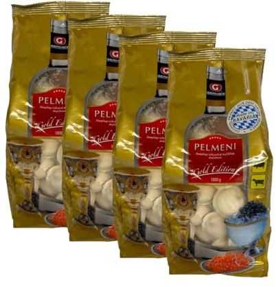 Pelmeni Germes Zastoline 1KG Dumplings With Pork And Beef Filling Deep Frozen Gold Edition Product Of Lithuania Pack Of 4