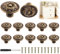 YnewL 12 Stück Möbelgriffe Vintage, 30mm Runde Möbelknöpfe mit Schrauben Schraubendreher, Blumenmuster Schrankknöpfe-Wird für Schränke, Kleiderschränke, Möbel und Hardware-Griffe Verwendet(Bronze