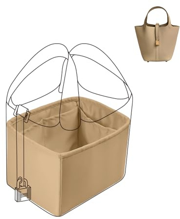 DGAZ Luxus Satin Bag Organizer für Hermès Picotin (Chai, PC18) | Luxuriöse Satin-Innentasche, Perfekte Passform, Sanfter Schutz, Leicht