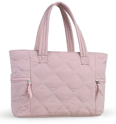 Prite gesteppte Einkaufstasche für Frauen Große Puffer Reise Umhängetasche Handtasche Leichte flauschige Lehrerin Krankenschwester Tasche für Arbeit, Fitnessstudio, Schule