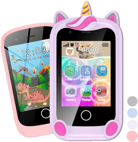 Kinder Handy, Smartphone für Mädchen Jungen, 28 Zoll großer Touchscreen telefon uhr kinder mit 16 Spiele Anruf SOS Kamera Musik Schrittzähler Wecker, kinderhandy 4-9 Jahre Geschenke (Rosa 02)