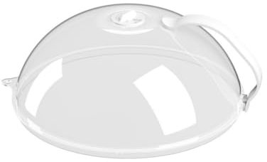 Campana de micro onda transparente campana de cristal de imitación espesante tapa micro resistente al calor tapa agujeros de vapor ajustables con asa, para microondas pequeños y grandes