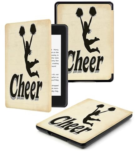 Case Compatible for 6 Kindle Paperwhite 5th/6th/7th Generation 2012/2013/2015,Lightweight Slim Soft PU Case Cover Skin for Paperwhite 5 6 7 Gen Black Cheerleading Girl