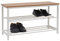 DuneDesign Schuhbank mit Sitzfläche Holz - 80x30x45 Schuhregal Metall - Schuhschrank mit Sitzbank - Schuhkommode Flur Bank mit Stauraum - Garderobenbank mit Schuhablage - Kindersitzbank für Garderobe