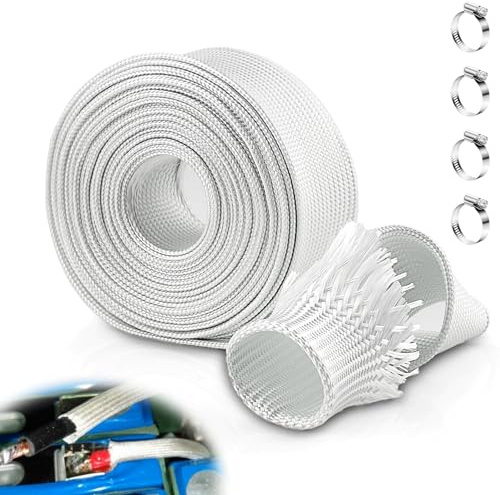 Tuyau d'échappement 25 mm pour générateur de courant 300 cm Tuyau d'échappement Chauffage auxiliaire Tuyau d'isolation en fibre de verre