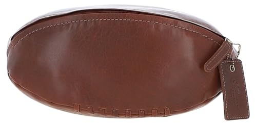 Ashwood Leather Rugby Ball Washbag for Men, Toiletry Bag, Travel Grooming Kit, Vintage Sports-Inspired Shape with Zip Closure, Gold Hardware – Gift for Travellers & Sports Fans: Q-40 (Chestnut)