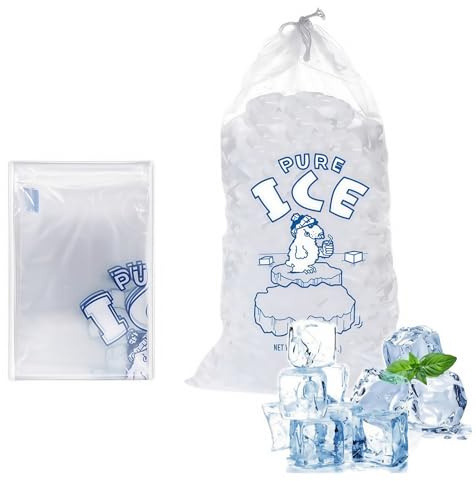 10PCS Ice Bags with Drawstring,Reusable Ice Cube Bags,Heavy Duty Ice Bags Can Withstand 8 Pounds,Ice Bags for Ice Cubes,Ice Cube Bags for Freezer,Ice Bags for Ice Cubes,Ice Cube Freezer Bags(8 LBS)