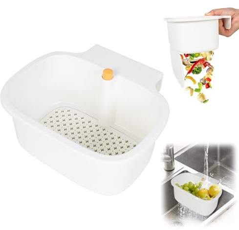 Sieb für Spülbecken Hängend Abflusssieb Küchenspüle Waschbecken Sieb Hängende Siebkorb Spüle Waschbeckensieb für Küche Sink Waschen Organizer