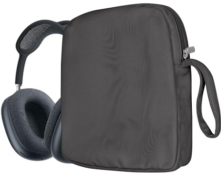 kwmobile Kopfhörer Tasche für Over Ear Headphones kompatibel mit Apple AirPods Max/AirPods Max 2 Case - Kopfhörer Hülle mit Reißverschluss - Dunkelgrau