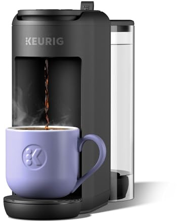 Keurig K-Mini Mate Plus Single-Serve K-Cup Pod Coffee Maker, Compact, 3 Cup Sizes, Brew Over Ice and Strong Button Features, 50 oz Removable Reservoir, Matte Black