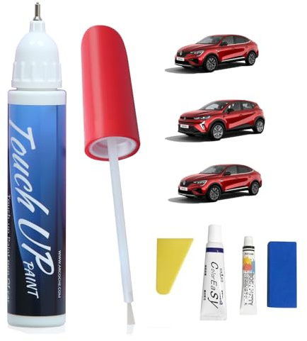 AntDiseno NNP Rouge Fiamma Nacre/Dezir-Rosso Kit Riparazione Vernice Auto per Renault, 2 in 1 Auto Penna Antigraffio per Renault Asciugatura Rapida per Coprire e Riparare Graffi