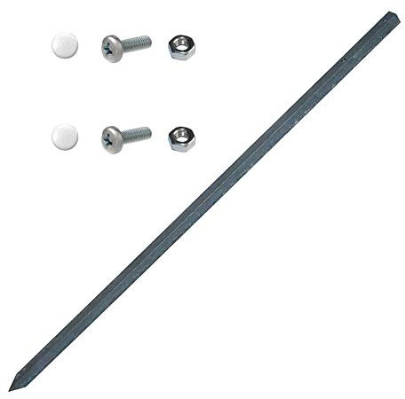 Kleberio® Einschlagpfosten 50 cm verzinkt, Stahl, rostfrei Nummernschildhalterung Auto Kennzeichenhalter für Kfz Kennzeichen Parkplatzschild Privatparkplatz Pfosten Schild Kfz Kennzeichen Halterung