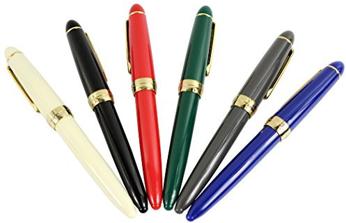 Gullor Jinhao 992 Plastic Fountain Pen Golden Clip, 6 Colors, 6PCS