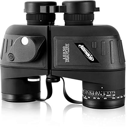 Aomekie Binocolo Professionale 10x50 Impermeabile Militare Professionale Con Bussola Multifunzione Oscillante Adatto Al Bird Watching Caccia Vela Con Tracolla e Pacchetto