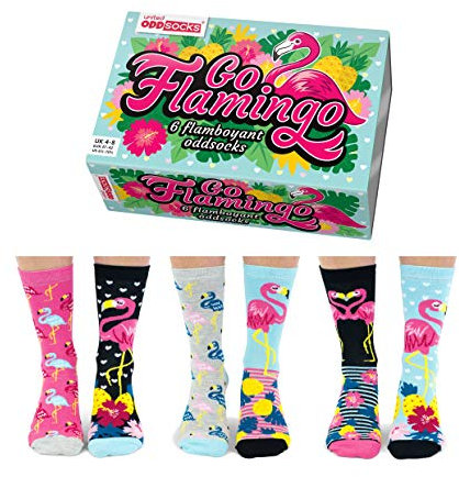 trendaffe Go Flamingo Oddsocks Socken in 37-42 im 6er Set - Strumpf