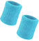Schweißbänder, Sport Wristbands Gelenkband 2 Pack, 4 Zoll Sport Schweißband Armband Weiche verdickte Baumwolle, für Tennis Gymnastik Fußball Basketball, Laufen Athletic Sports-Blau