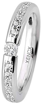 Xenox Silber Sterling 925 Damen Ring mit Zirkonia - Xenox and Friends XS9112, Ringgröße (Durchmesser):58 (18.5 mm Ø)
