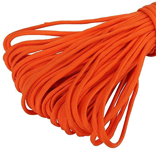 King of Trade Paracord 550 Fallschirmschnur Schnüre Nylonleine 4 mm stark, 5 m lang Farbe orange