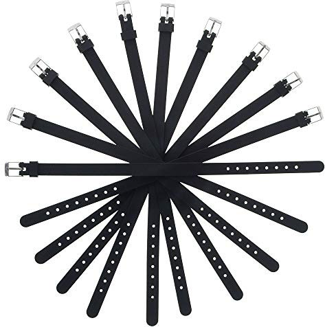 TopTie 20 Stück Verstellbare Silikonarmband 8 mm Verstellbar Gummiarmbänder DIY Zubehör für Slide Buchstaben Schmuck