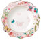 YBK Tech Plato de postre de porcelana de hueso para ensalada, plato de cerámica para desayuno, té por la tarde, diseño de mariposas, color rosa (plato plano de 26,7 cm)