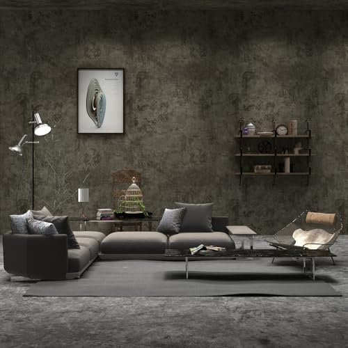TOTIO Grey Concrete Wallpaper Peel and Stick Gray Cement Paper Waterproof Self Adhesive Contact Paper 16x708 Thicken Easy Remove Industrial Floor Wall Sticks Kitchen Bathroom