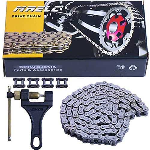MRELC 428H Motorcycle Chain+ Chain Breaker,104-links Heavy Duty Drive Chain