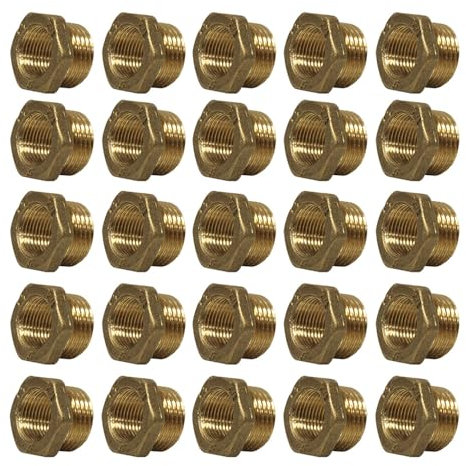 Arcanaute - Raccord laiton à visser - Lot de 25 Mamelons Laiton Réduit Mâle/Femelle 1/2-3/8 (15/21-12/17) -