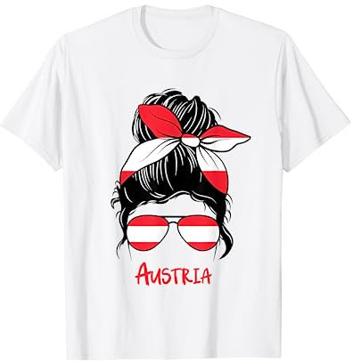 Österreich Mädchen Österreichisches Mädchen Österreich Frau Flagge T-Shirt