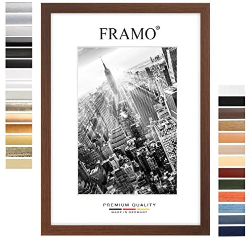 FRAMO35 32x45 Cadre Photo (Wenge), Cadre en Bois MDF de 35 mm de Large avec vitre en Verre synthétique incassable et Anti-reflet et paroi arrière Stable