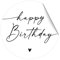 15 Aufkleber Sticker HAPPY BIRTHDAY feine Federschrift Geburtstag 50mm