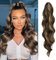 FESHFEN Pferdeschwanz Haarteil Haarverlängerung mit Kordelzug Pferdeschwanz Verlängerung Synthetik Wellig Locken Haarteil Ponytail Extension für Frauen, Dunkelbraun & Blond 60cm