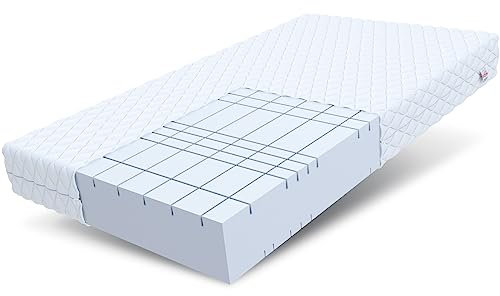 FDM Matratze 120x200 cm Härtegrad H4 Höhe 20 cm Kaltschaummatratze HR-Schaum 7 Komfortzonen mit Hypoallergenem Waschbarem Premium-Bezug Oeko-Tex Pearl MAX