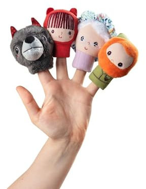 Lilliputiens - Fingerpuppenset Rotkäppchen - 4 niedliche Figuren für das Erzählen von Geschichten - Lehrspielzeug - Fingerspielzeug für Babys - Frühförderung - Ab 12 Monaten - 83405