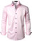 LucMatton – Chemise habillée formelle pour homme, sans plis, manches longues, coupe ajustée, boutonnée, pour mariage, fête, rose, Taille L