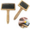 YWNYT 2 Stück Holz-Kardierpinsel, Teppich-Quastenbürste, Baumwollseil, Webkamm, Holz, Handschnitzel für Teppich-Nadelfilzprojekte, Geschenk, Nadelfilz-Liebhaber