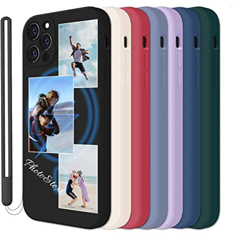 JGOYGYI Personalisierte Handyhülle kompatibel mit iPhone 14 13 12 Pro Max 11 Mini Xr Xs X 7 8 Plus SE 2020 2022 6s 6 kompatibel mit MagSafe, Hülle mit Eigenem Foto Bild Text Individuelle Handykette