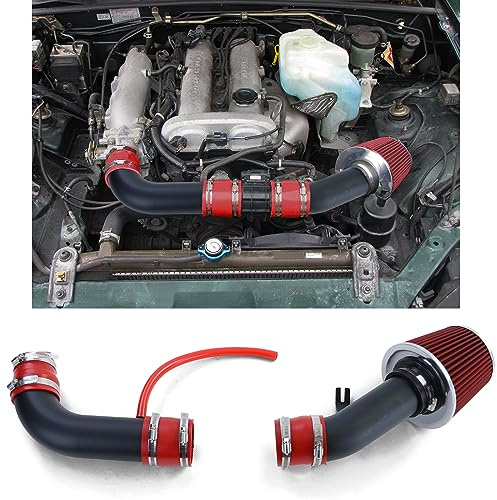 Air Intake Kit mit Sport Luftfilter Rot Schwarz für Mazda MX5 NB FL 98-05