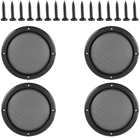 MACHSWON 4pcs 5 Car Speaker Mesh Protector Car Speaker Cover Woofer Subwoofer Grill Cover