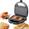 Domestic King 3-in-1 Snack Maker - Waffle Machine, Sandwich & Toastie Maker, Panini & Grill Press, Interchangeable Non-Stick Plates, 750W, Auto Temperature & Cool Touch Handle- DK18117
