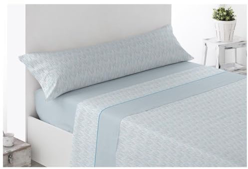 Acomoda Textil – Juego de Sábanas Térmicas de Pirineo. Sábanas de Invierno Tejido Polar para Cama Individual y Matrimonio, 3 Piezas Ropa de Cama Ajustable, Cálida y Suave. (Pinatar Azul, 150 cm)