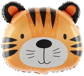 Folienballon * TIGER * als Deko für Geburtstag und Party | 52.6x57.3cm groß | Kinder Kindergeburtstag Partydeko Luftballons Ballons Tier