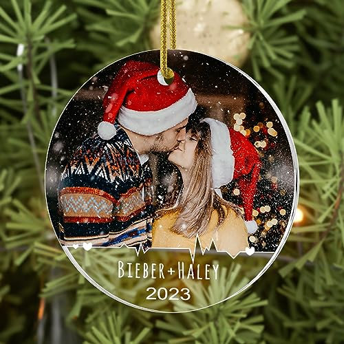 iDIY Personalisierte Weihnachtskugel mit Foto, 2023 Personalisierter Weihnachtsschmuck für die Weihnachtsbaumdekoration, Geschenk für Freunde, Partner, Familie