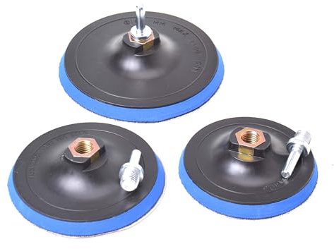 Aqbau® Schleifteller mit Klett Haftteller 115mm 125mm 150mm M14 mit adapter Schleifteller für Bohrmaschine und Winkelschleifern incl. Spanndorn Polierpad Adapter