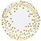 EVYIENEN 50PCS Happy Birthday Party Paper Plates，7inch Disposable White and Gold Plates Set，Party Tableware Party Supplies for Birthday Decorations (White Gold, 7inch)