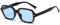JCTAIFOO Retro Rechteck Oval Sonnenbrille Damen Herren Vintage Rechteckig Gelb Gradient getönte Brille Schwarz/Blau