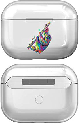 Head Case Designs Offizielle P.D. Moreno Faultier Tiere Durchsichtig Harte Kristall Handyhülle Hülle Huelle kompatibel mit Apple AirPods Pro 2 Charging Case