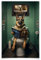 LuminDaze Poster Deutscher Schäferhund auf Toilette, Humor, Leinwanddruck, Wanddekoration, lustiger Tier, Hund, moderne Malerei, Badezimmer, dekoratives Gemälde, 30,5 x 45,7 cm, ungerahmt