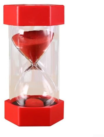 Sablier coloré - 5 minutes - Hexagonal - Anti-chute - Rouge