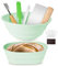 Layhit 2er-Set Silikon-Banneton-Banneton-Brotgärkörbe, Sauerteig-Brotbackzubehör, Silikon-Banneton-Korb-Set, 25,4 cm, oval, 22,9 cm, rund, zusammenklappbar, Brotschale, Banneton-Korb für Bäcker,